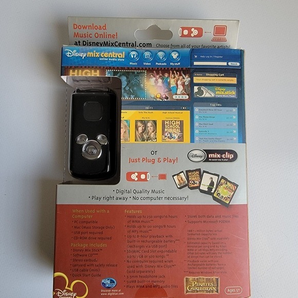 Disney Mix Stick Pirates Of The Caribbean Depp Video MP3 Digital Media Player M1 - Picture 3 of 7